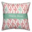 Pink and Teal Cactus Print 16x16 Personalized Spun Poly Pillow