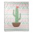 Aztec Cactus 50x60 Coral Fleece Blanket