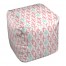 Pink and Teal Cactus Print 13x13 Ottoman