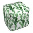 Green Watercolor Cactus Print 13x13 Ottoman