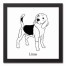 Beagle Sketch 12x12 Personalized Black Framed Canvas