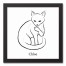 Short Hair Cat Sketch 12x12 Personalized Black Framed Canvas