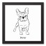 Frenchie Sketch 12x12 Personalized Black Framed Canvas