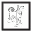 Husky Sketch 12x12 Personalized Black Framed Canvas
