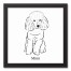 Poodle Sketch 12x12 Personalized Black Framed Canvas