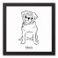 Pug Sketch 12x12 Personalized Black Framed Canvas