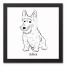 Scottie Sketch 12x12 Personalized Black Framed Canvas