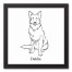 Shepherd Sketch 12x12 Personalized Black Framed Canvas