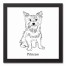 Yorkie Sketch 12x12 Personalized Black Framed Canvas