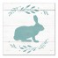 Teal Bunny Silhouette 16x16 Canvas Wall Art