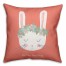Cute Floral Crown Spring Bunny 18x18 Spun Poly Pillow