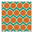 Blue & Orange Ogee Pattern 12x12 Canvas Wall Art