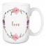Love Floral Wreath 15 oz Mug