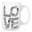 Black & White Floral LOVE 15 oz Mug