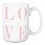 White & Pink Love 15 oz Mug