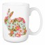 Floral Rabbit Teal 15 oz Mug