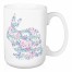 Floral Rabbit Blue 15 oz Mug