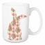 Floppy Eared Floral Rabbit Rose 15 oz Mug