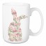 Floppy Eared Floral Rabbit Pink 15 oz Mug