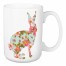 Floral Bunny Teal 15 oz Mug