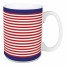 Nautical Red and Navy Stripes 15 oz Mug
