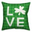 Plaid Clover Love 18x18 Spun Poly Pillow