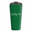 Lucky Me Green Polka Dots 15 oz Travel Mug