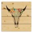 Flower Crown Skull 14x14 Pallet Wood Art