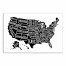 Simple United States Map 24x36 Canvas Wall Art