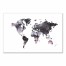 Black and White World Map 24x36 Canvas Wall Art