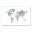 Greige World Map 24x36 Canvas Wall Art