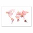 Pink World Map 24x36 Canvas Wall Art