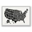 Simple United States Map 24x36 White Floating Framed Canvas
