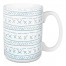 Blue Box and Dash Pattern 15 oz Mug