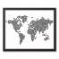 Black Dots World Map 16x20 Black Framed Canvas