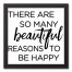 Beautiful Reasons 12x12 Black Framed Canvas