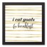 I Eat Goals for Breakfast 12x12 Black Framed Canvas