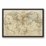 Distressed Vintage Hemispheres 20x30 Black Floating Framed Canvas