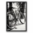 Black & White Bicycle Photograph 20x30 Black Floating Framed Canvas