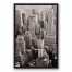 Black & White NYC Rooftops Photograph 20x30 Black Floating Framed Canvas