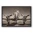 Vintage DC3 Airplane Photograph 20x30 Black Floating Framed Canvas