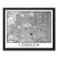 London Map 16x20 Black Framed Canvas