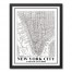New York City Map 16x20 Black Framed Canvas