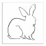 Simple Rabbit Sketch 16x16 Canvas Wall Art