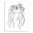 Woman With Floral Crown Sketch 16x20 Canvas Wall Art