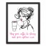 May Your Coffee Be Strong and Your Eyeliner Even 16x20 Black Framed Canvas
