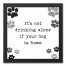 It's Not Drinking Alone If Your Dog Is Home 12x12 Black Framed Canvas