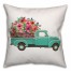 Blue Floral Truck 18x18 Spun Poly Pillow