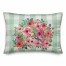 Green Floral Buffalo Check 14x20 Spun Poly Pillow