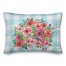 Blue Floral Buffalo Check 14x20 Spun Poly Pillow
